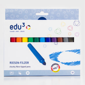 Felt Tipped Markers - edu3 12 Chunky Fibre Tipped Markers
