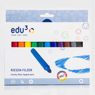 Felt Tipped Markers - edu3 12 Chunky Fibre Tipped Markers