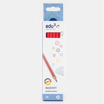 edu3 Hexagonal Drawing Pencil 2B, 12pcs/pack, Card Box