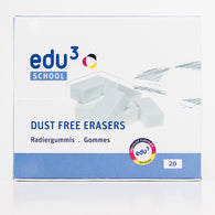 edu3 Dust Free, Hi-Polymer Erasers - Large, 20 pcs/pack