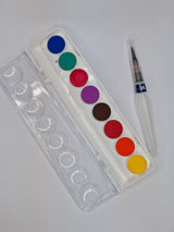 edu3 Watercolour Paint, 8 Cols + Water Brush Pen (Medium) 1 pcs
