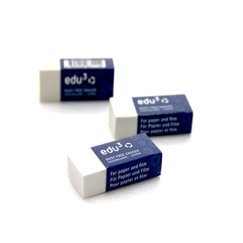 edu3 Dust Free Hi-Polymar Eraser - 3 Pcs. in Polybag